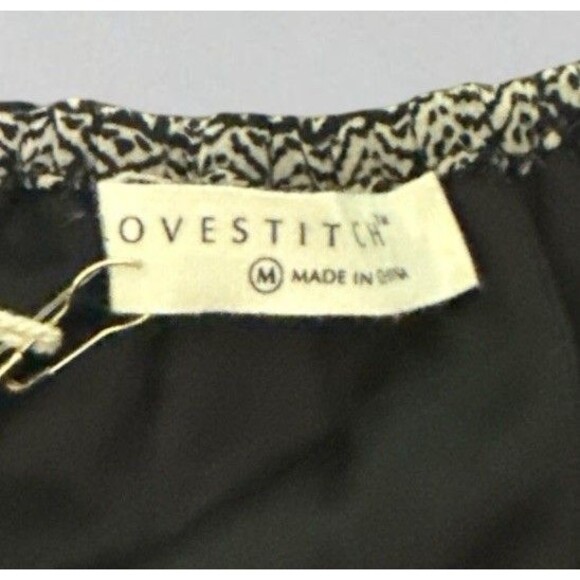 Lovestitch Dress Size M Black Boho Maxi Sleeveless Print Halter Tiered NWT - Picture 5 of 5